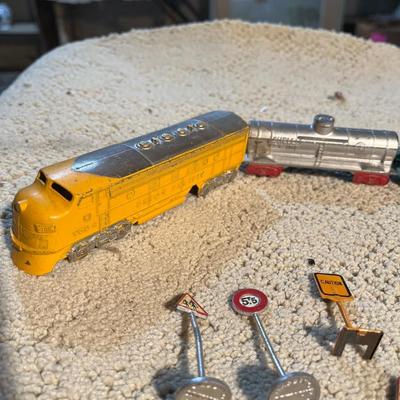 Vintage toy train on wheels