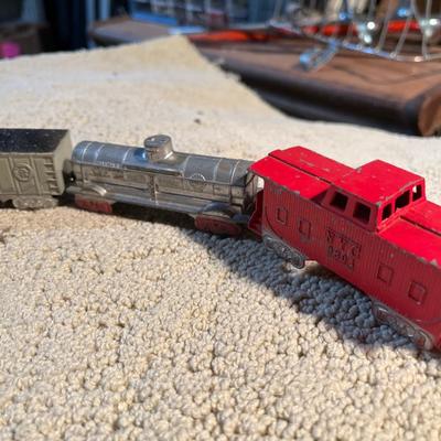 Vintage toy train on wheels