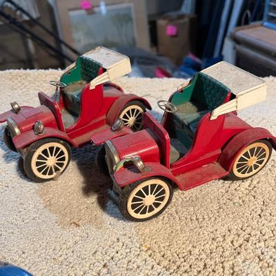 Two vintage tin touring cars!
