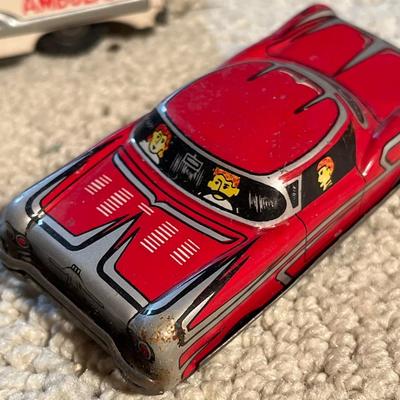 Vintage tin toy cars and bugs