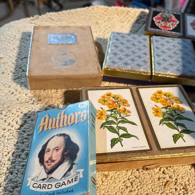 Vintage playing cards and shells