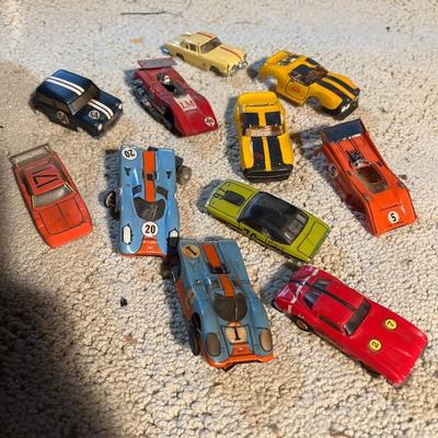 Vintage slot car parts and pieces & track