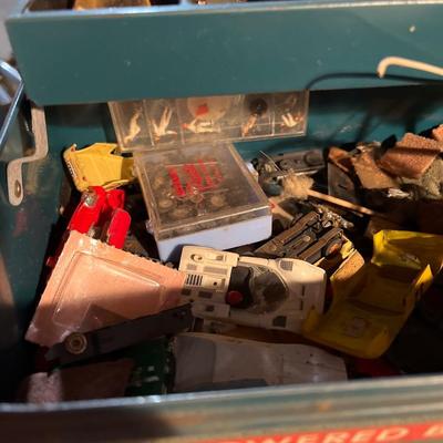 Vintage slot car parts and pieces & track