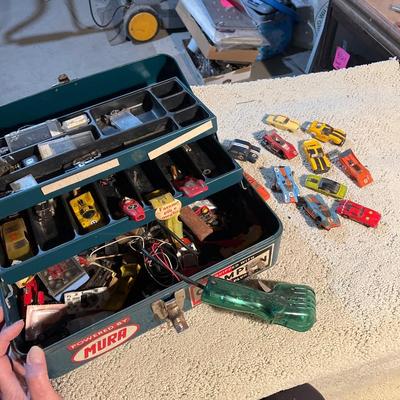 Vintage slot car parts and pieces & track