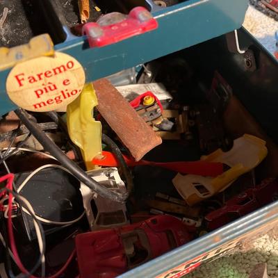 Vintage slot car parts and pieces & track