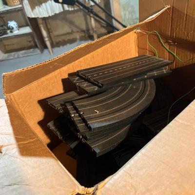 Vintage slot car parts and pieces & track