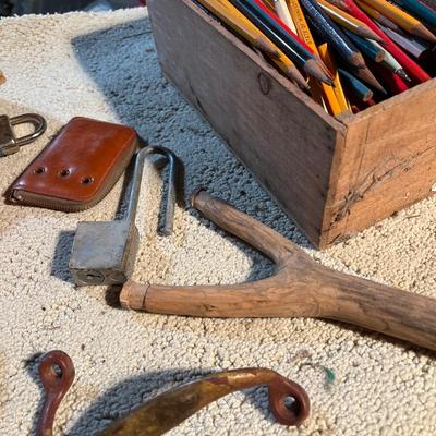 Vintage locks, keys, and a homemade sling shot to boot!