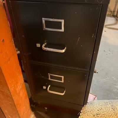 Two 2-drawer metal filing cabinets