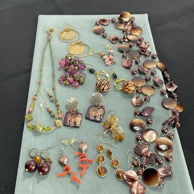 2 Necklace Sets Plus More Earrings
