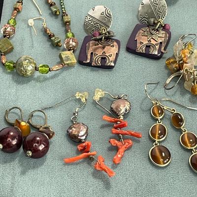 2 Necklace Sets Plus More Earrings