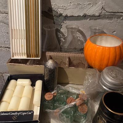 Oil, lamp, globes, candles, miscellaneous