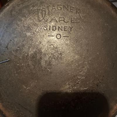 Wagner Ware cast-iron pans and scale
