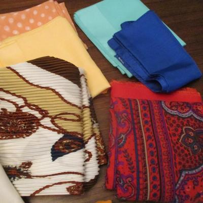 Assortment Of Women's Scarves & Hankies Lot F Some May Be Silk