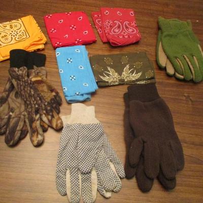 Assortment Of Bandannas & Gloves Lot G