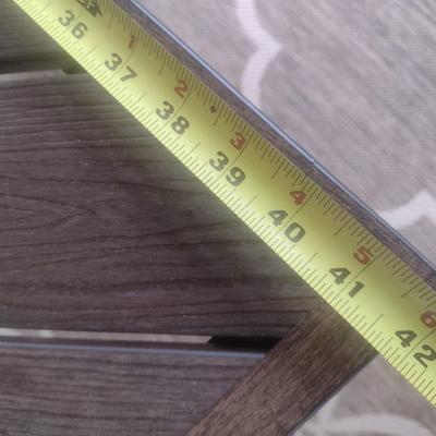 Casual Outdoor Patio Metal Table Faux Wood Grain Finish with Hickory Series Cover Accessory