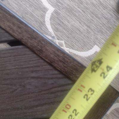 Casual Outdoor Patio Metal Table Faux Wood Grain Finish with Hickory Series Cover Accessory
