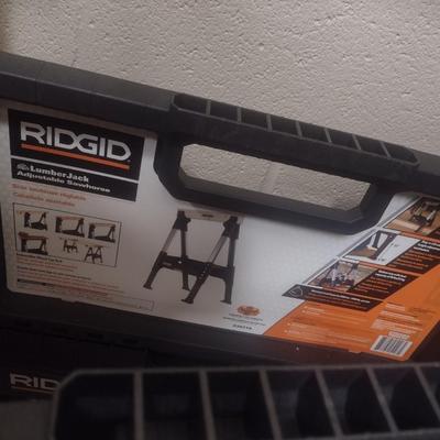 Set of Rigid Brand Lumber Jack Adjustable Sawhorses