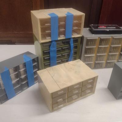 Collection of Workshop Pigeonhole Storage Boxes Various Sizes