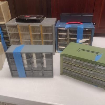 Collection of Workshop Pigeonhole Storage Boxes Various Sizes