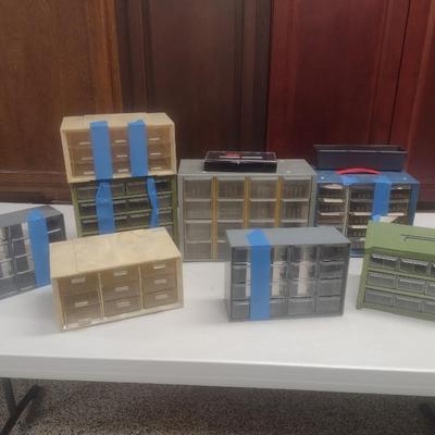Collection of Workshop Pigeonhole Storage Boxes Various Sizes