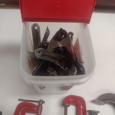 Assorted Metal and Wood Clamps
