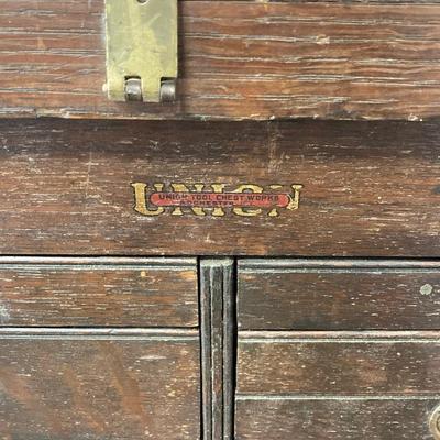 LOT 574: Vintage Union Wooden Tool Chest, Tools, Clock Repair Parts, Small Metal Toolbox with Hardware