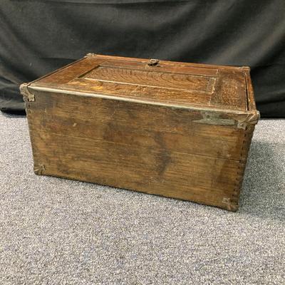 LOT 574: Vintage Union Wooden Tool Chest, Tools, Clock Repair Parts, Small Metal Toolbox with Hardware