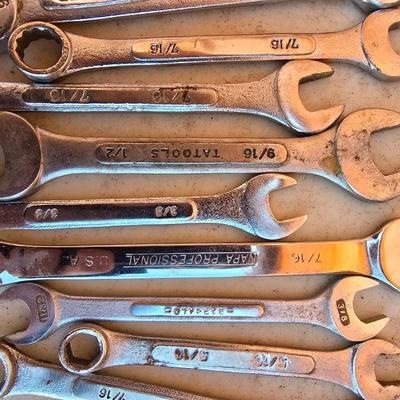 Lot of Vintage SAE Combination Wrenches – Mixed Brands