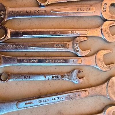 Lot of Vintage SAE Combination Wrenches – Mixed Brands