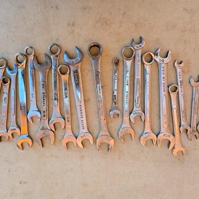 Lot of Vintage SAE Combination Wrenches – Mixed Brands
