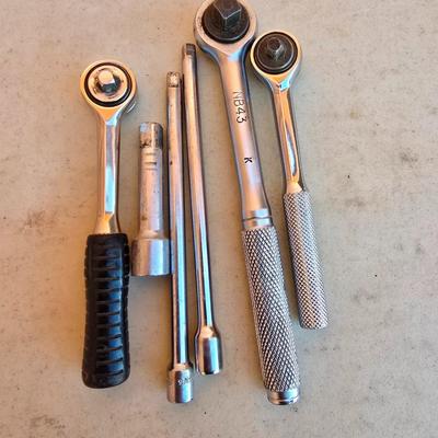 Ratchet Handle & Extension Bar Lot – 1/4" & 3/8" Drive