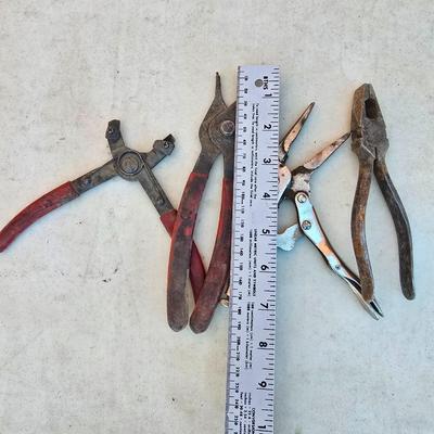 Vintage Pliers Lot – Snap Ring, Locking, and Cutting Tools