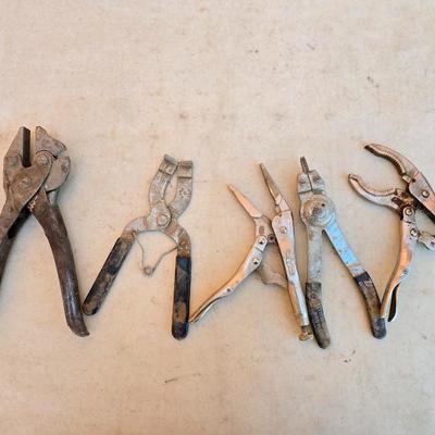 Specialty & Locking Pliers Lot – Vintage 6pc Bundle
