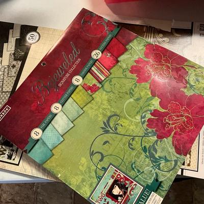 Scrapbooking Crock, Books, supplies