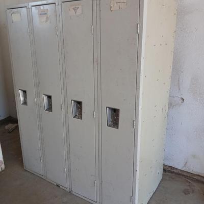 4-Door Vintage Industrial Steel Locker Cabinet out of Woodward governor