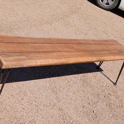 Iron legged - wooden Industrial Bench