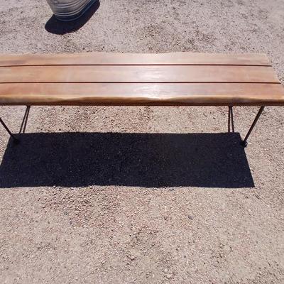 Iron legged - wooden Industrial Bench