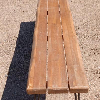 Iron legged - wooden Industrial Bench