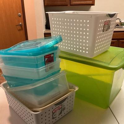 Green tote and plastics