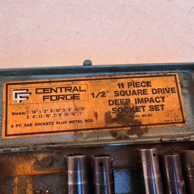 Socket Lot – Central Force 1/2" Deep Impact Set + Assorted Mixed Sockets