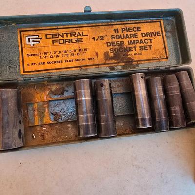 Socket Lot – Central Force 1/2" Deep Impact Set + Assorted Mixed Sockets