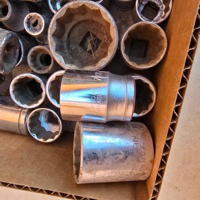 Box Lot: Large Assortment of 12-Point & 6-Point Sockets