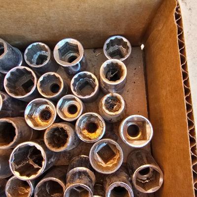 Box Lot: Large Assortment of 12-Point & 6-Point Sockets