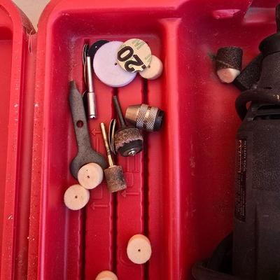 Craftsman variable speed rotary tool with an assortment of bits and molded case