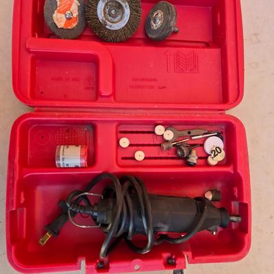 Craftsman variable speed rotary tool with an assortment of bits and molded case
