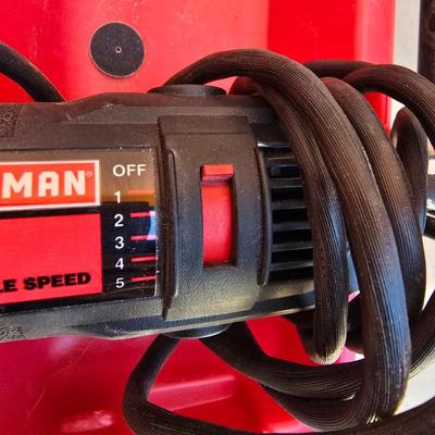 Craftsman variable speed rotary tool with an assortment of bits and molded case