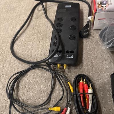 Smart Digital TV converter box General Electric radio, binoculars camera and cords