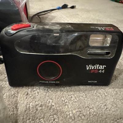 Smart Digital TV converter box General Electric radio, binoculars camera and cords