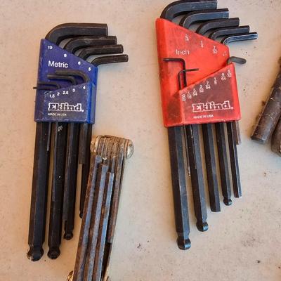 Mixed Hand Tool Lot – Drill Bits, Wrenches, Pliers, Tap Set & More