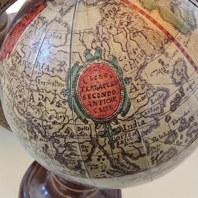 14 Inch Heirloom Globe by Replogle - Vintage Illuminated Globe on Wood Tripod Stand – Mid-Century with Miniature Vintage Decorative Globe
